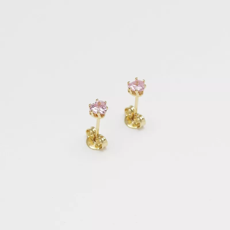 A Topo Circonia Corazón ROSA - 33023-ROSA