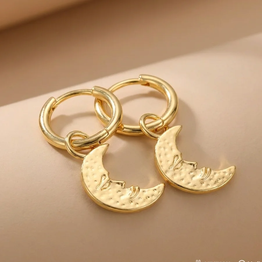 Are. Aretes Luna Rodio 4Cm Cm - ARG796