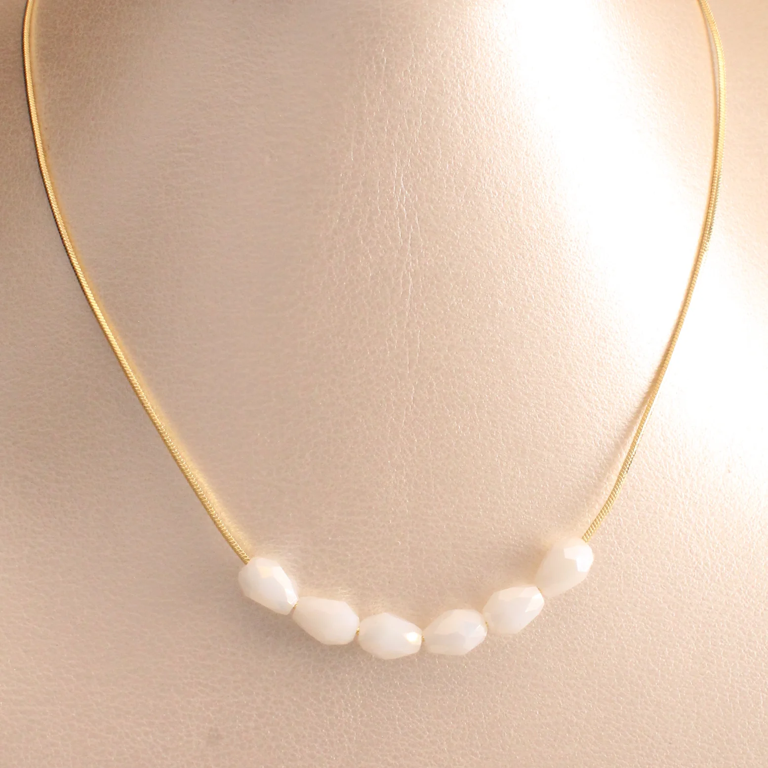 Cad. Collar Con Perlas Blancas Rodio 45Cm Cm - CRG774