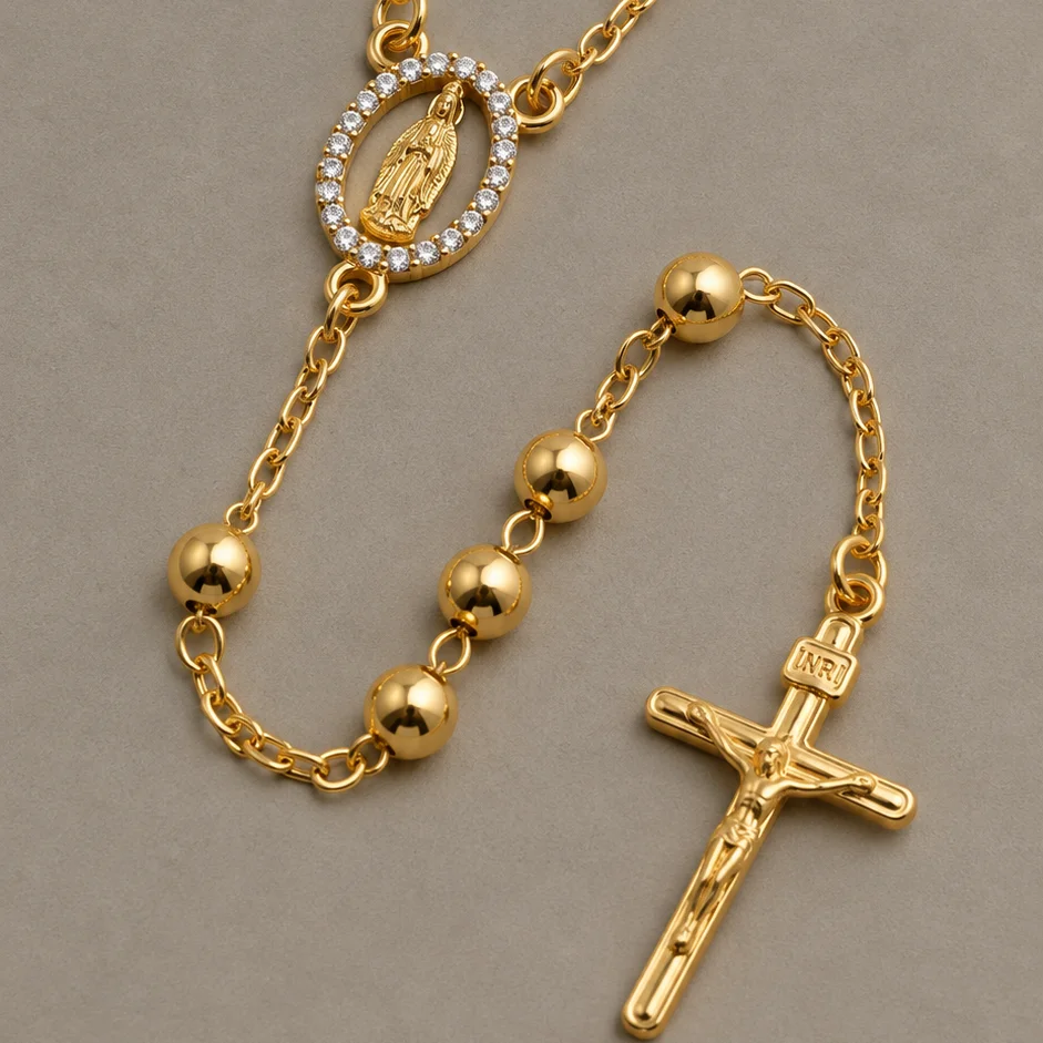 Cad. cm rosario guadalupe b7 rodio 60cm - ORG349