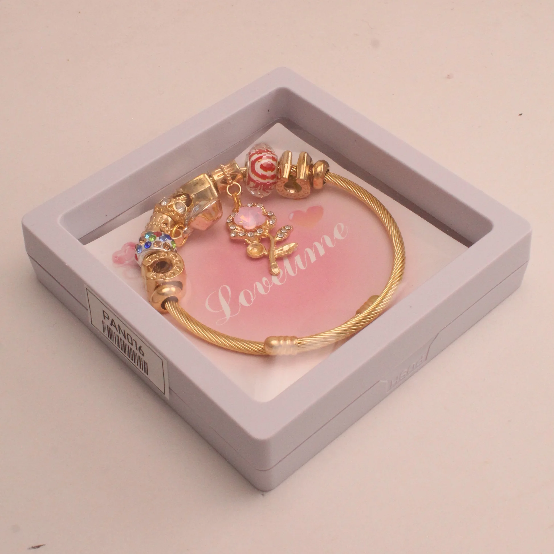 Pul. tipo pan. rosa circon rodio graduable - PAN016