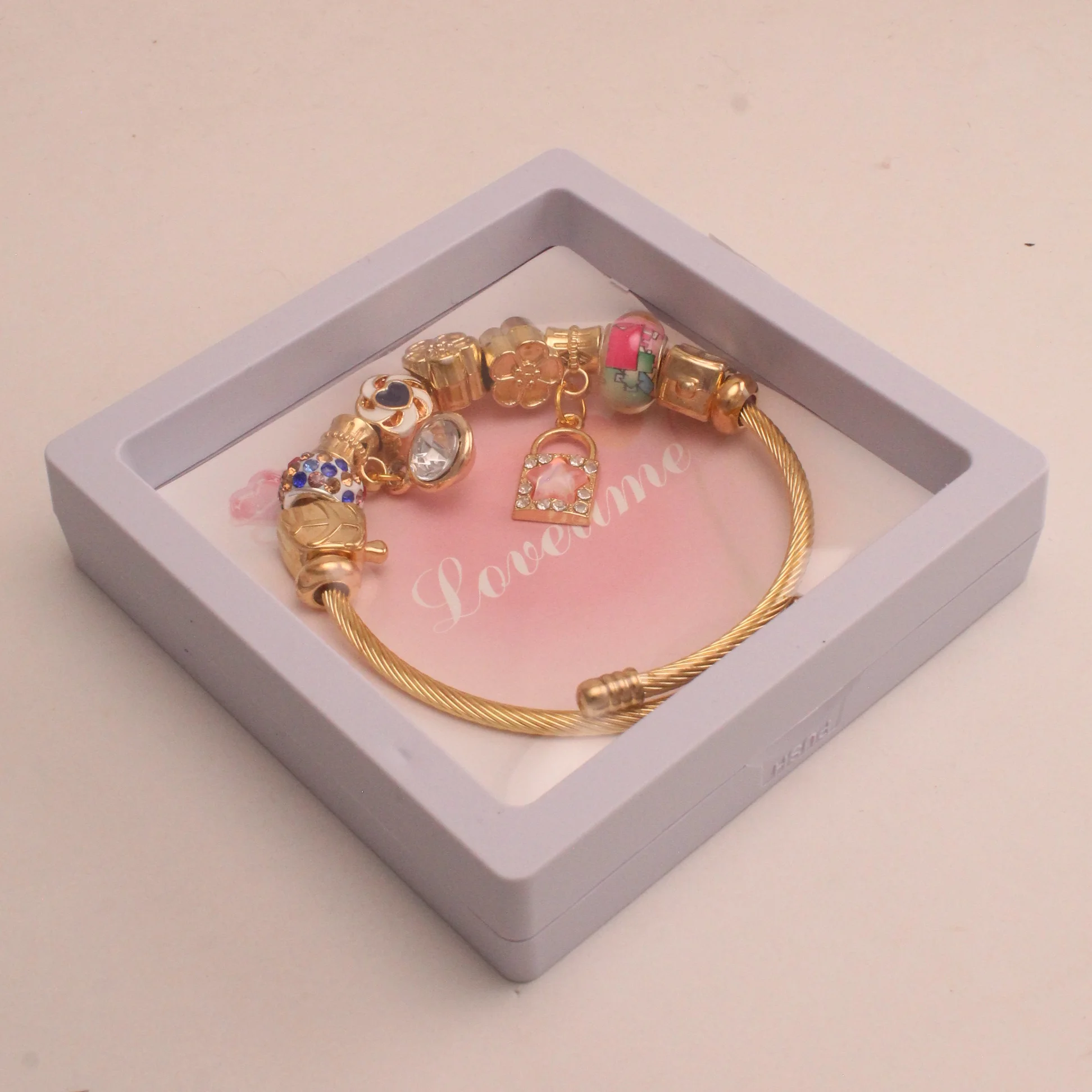 Pul. tipo pan. candado rosa rodio graduable - PAN021