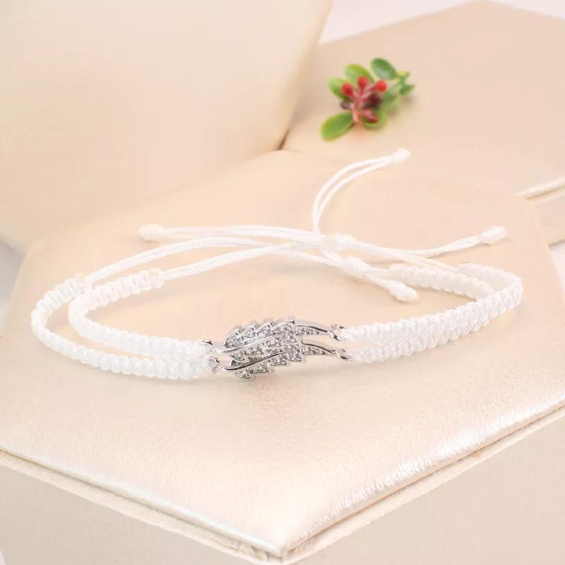 Set Pulseras tejida Alas Blanco - PCG211B - Foto 1