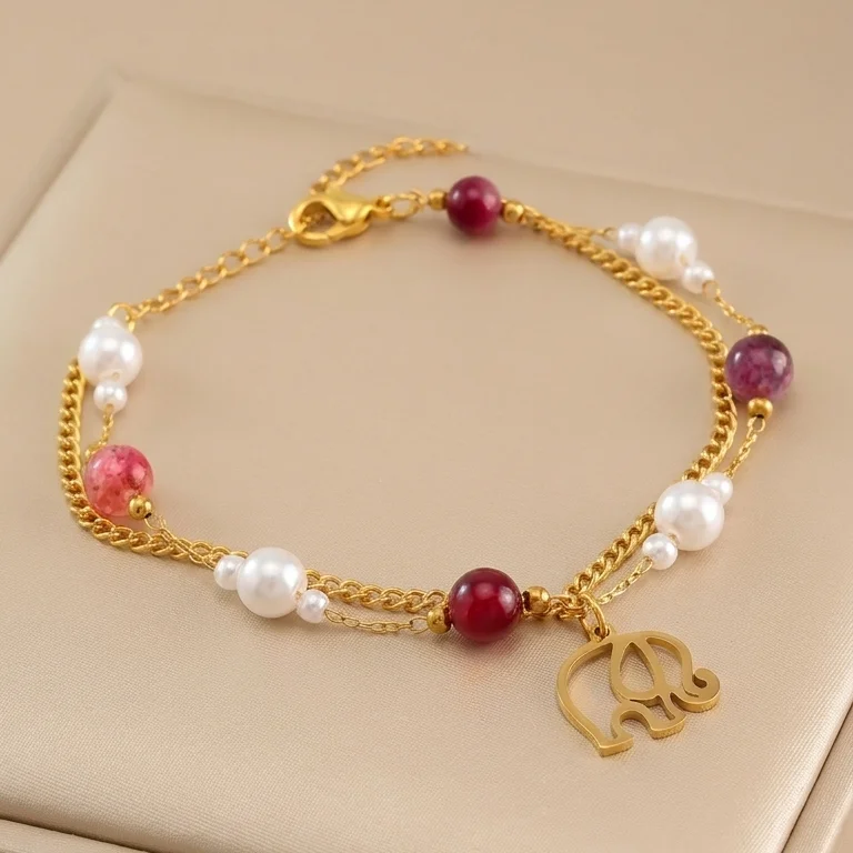 Pul. Pulseras Dorada Rodio 18 Cm - PRG196