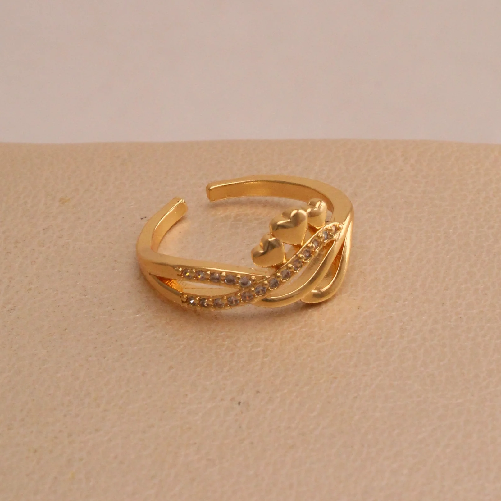 Ani. 3 corazones rodio rodio graduable - RRG357