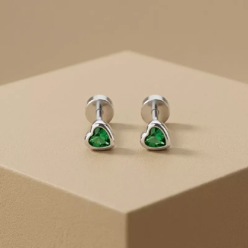 Top. corazonVerde Rodio 0,7cm - TRF421