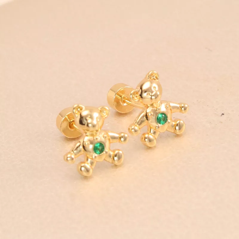 Top. Oso Circon Verde Rodio 1cm - TRG156