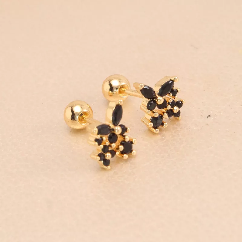 Top. Circones Negro Rodio 0,7cm - TRG640