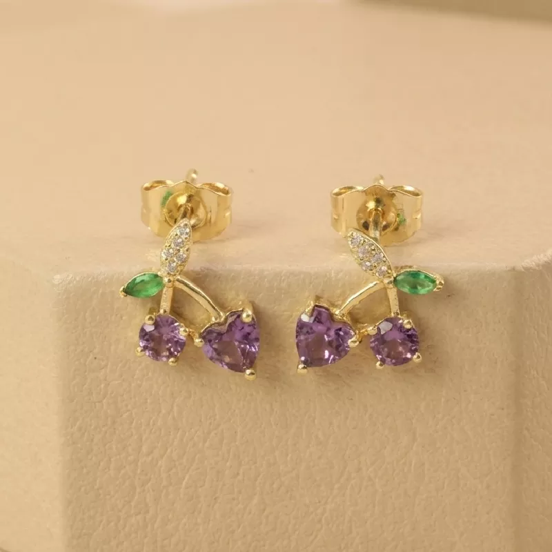 Top. Cereza Corazon Rodio 1cm - TRL805
