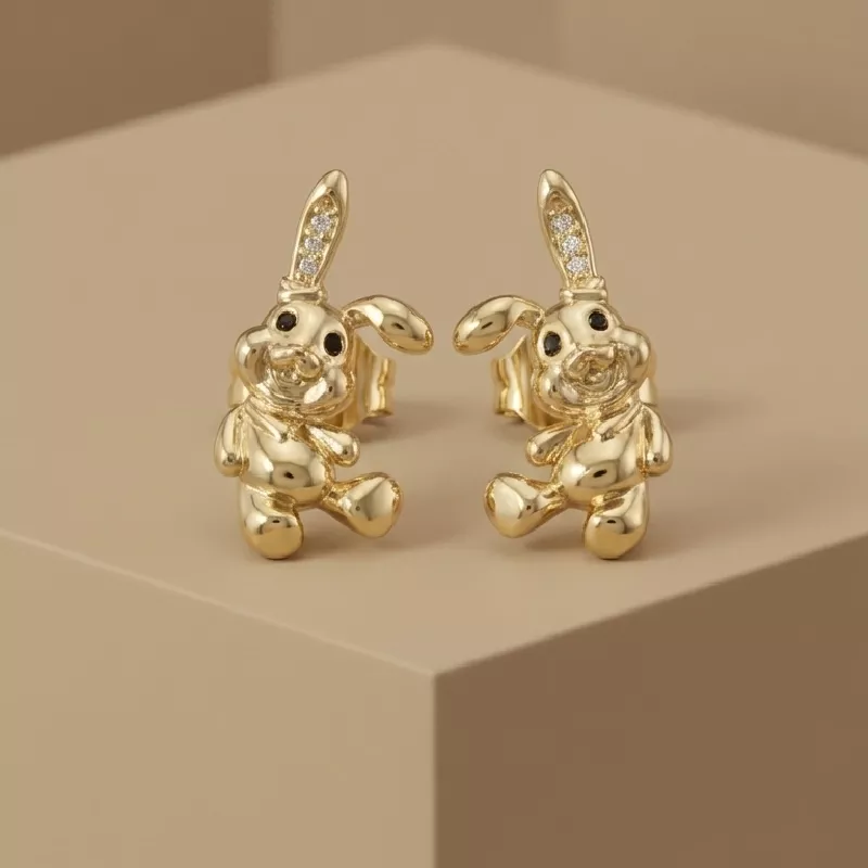 Top. Conejitos Rodio 1,3cm - TRM823